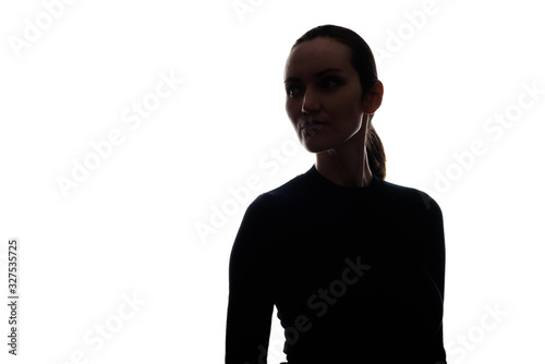 Fotografie black and white silhouette portrait of woman