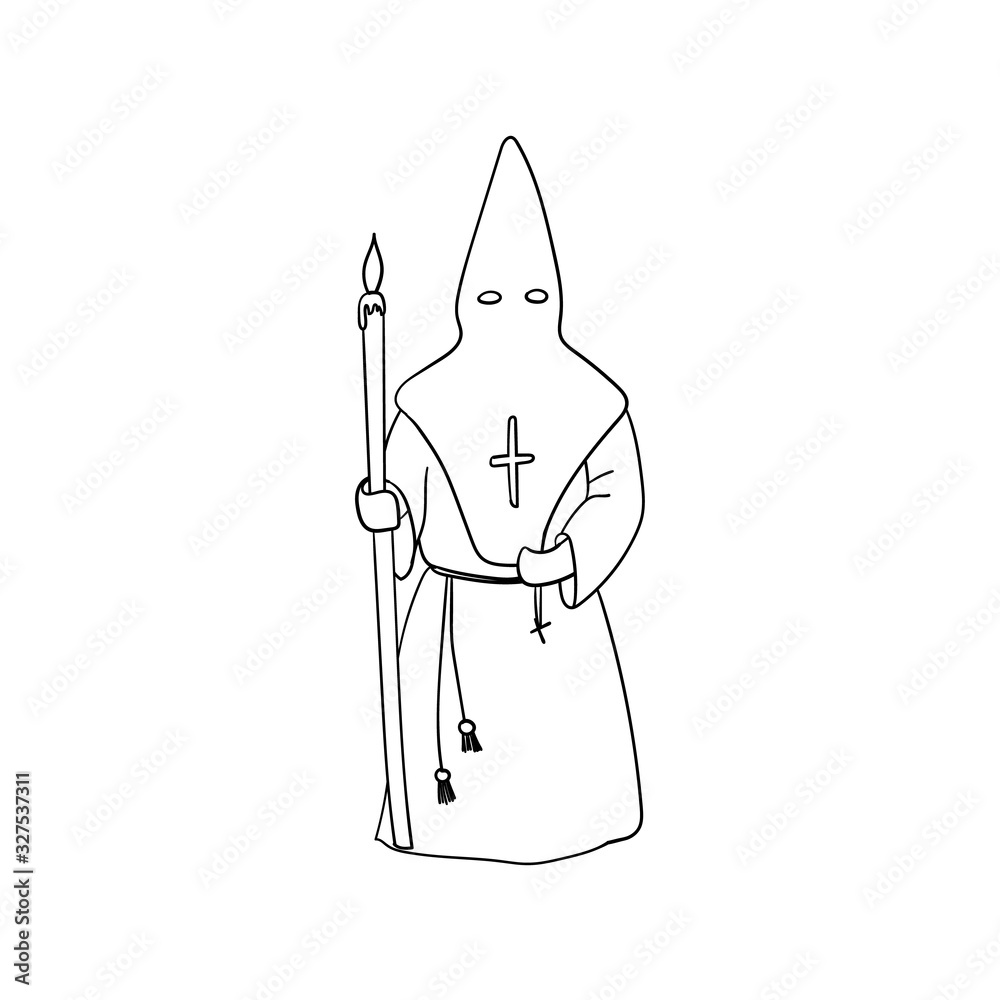 Spanish Passion Week's penitent wearing traditional clothes: pointed ...