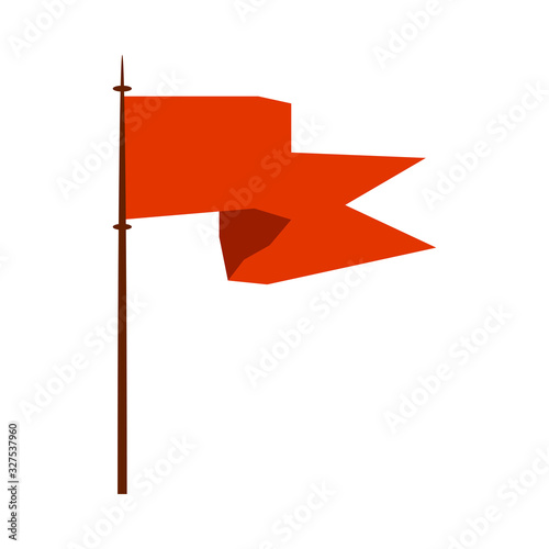 Medieval Flag, Royal Heraldic Symbol, Monarchy or Chivalry Attribute Vector Illustration