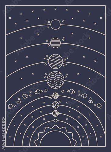 the planets in the solar system vector icons