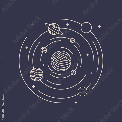 planets of the solar system vector icons