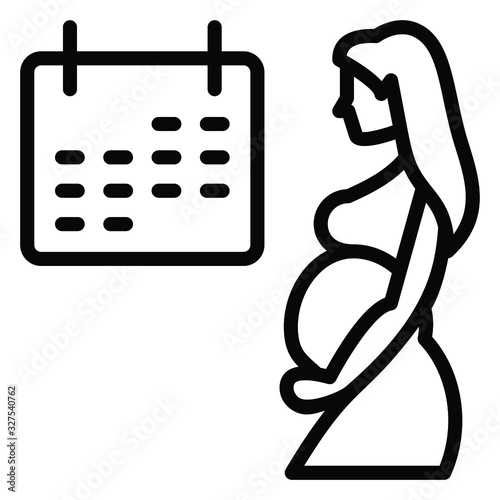 Maternity pay and leave concept, hrm symbol on white background, Parental or family leave vector icon design,  employee benefits sign