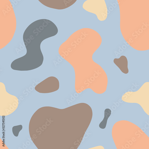 Vector abstract seamless background with spots. Great for paper, card, wallpaper, banner, fabric, interior. Hand drawn illustration.