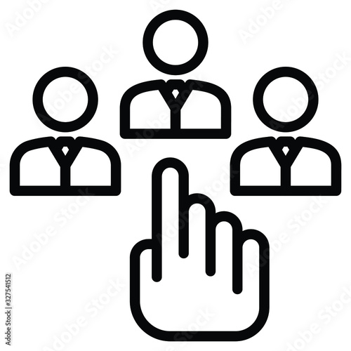 Screening and Selection of Candidate Concept, hrm symbol on white background, Recruitment Process Vector Icon Design, Shortlist Employee Sign
