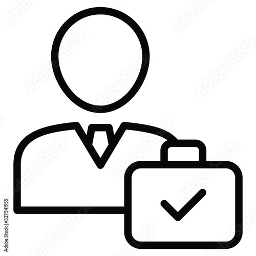 Permanent Employee Concept, Hrm symbol on white background, Regular  or  fixed-term Staff Members Vector Icon Design