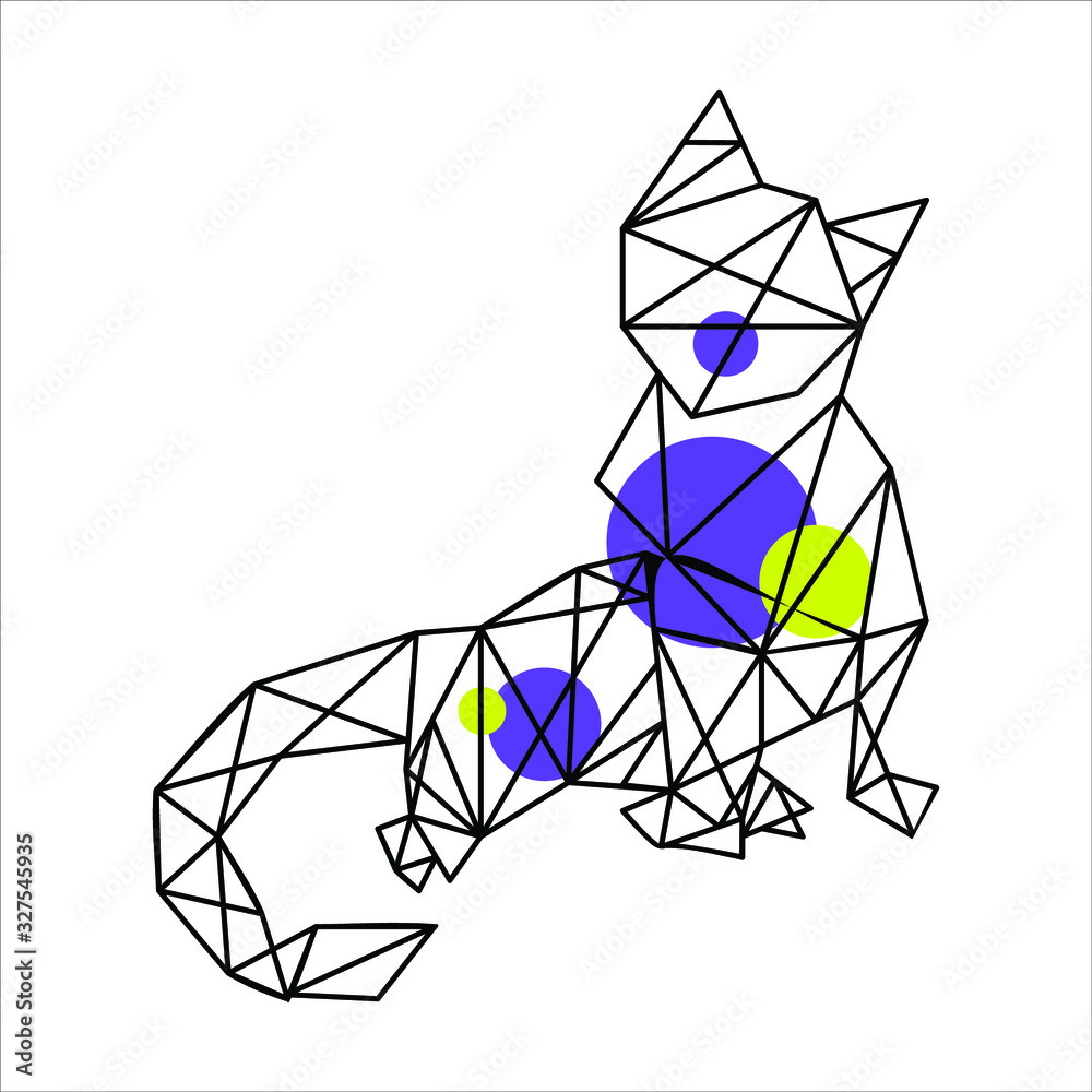 Fototapeta premium Geometric animal illustration with modern colour