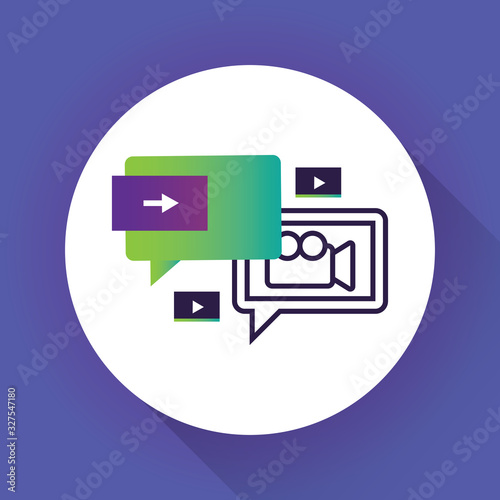 Video Marketing Vector Icon on gradient background