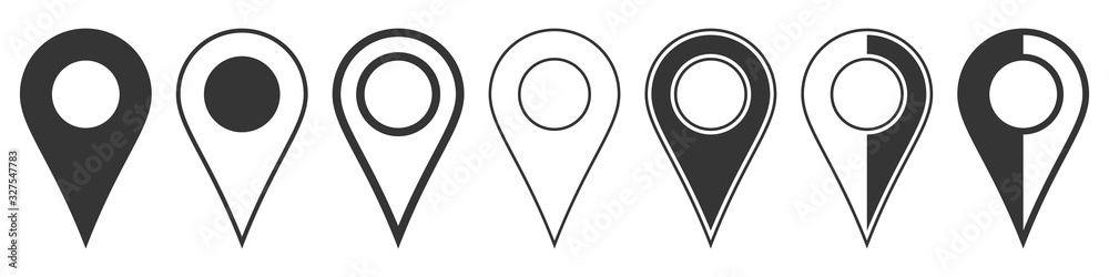 Location pin icons. Navigation icon. Map pointer Location pin icons. Navigation icon. Map pointer
