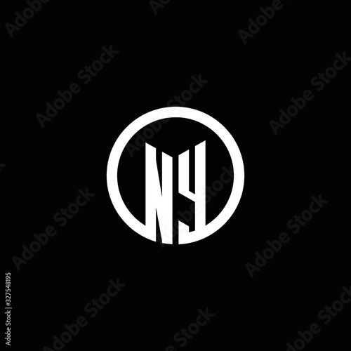 NY monogram logo isolated with a rotating circle