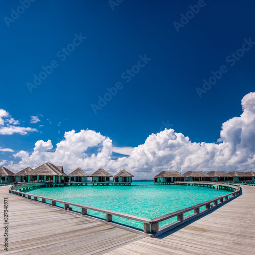 Beautiful beach with water bungalows