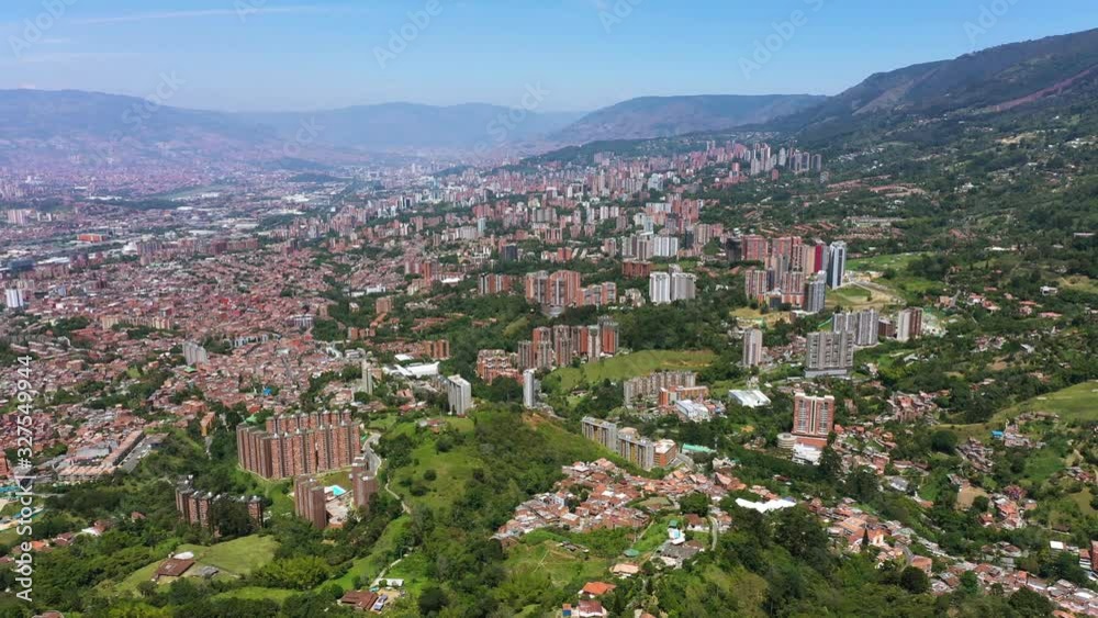 The Medellin city Landscape in summer time. The Medellin city Landscape in summer time.