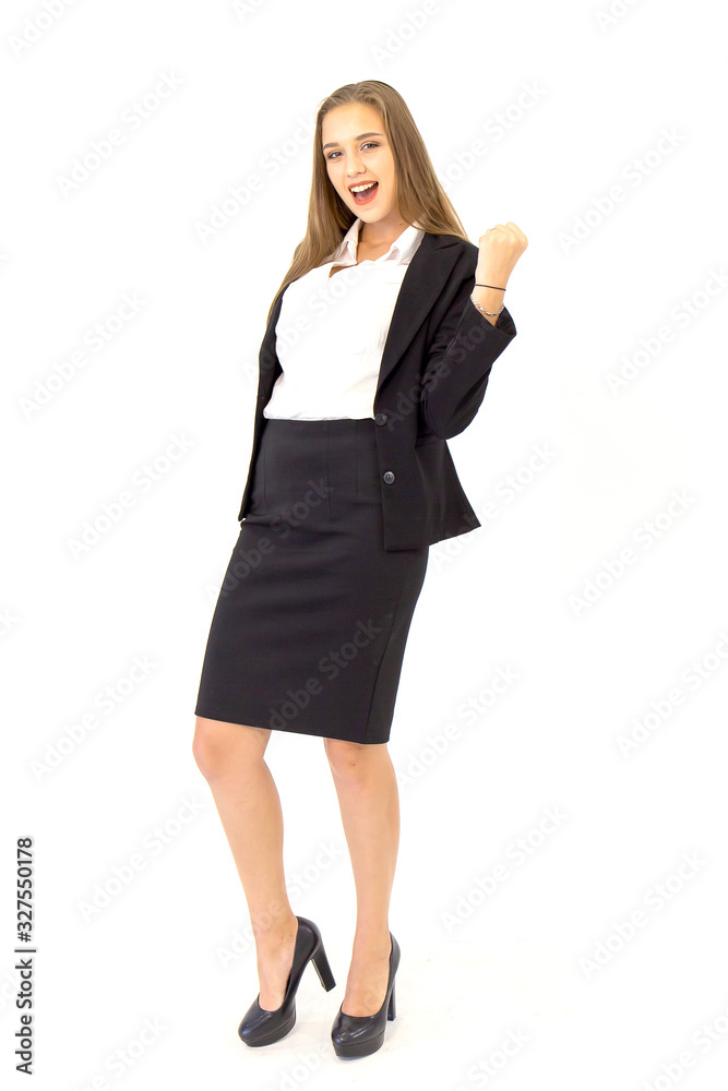 Businessman, beautiful woman, beautiful, standing, hand made, happy, isolated on white background, Businessman, beautiful woman, beautiful, standing, hand made, happy, isolated on white background,