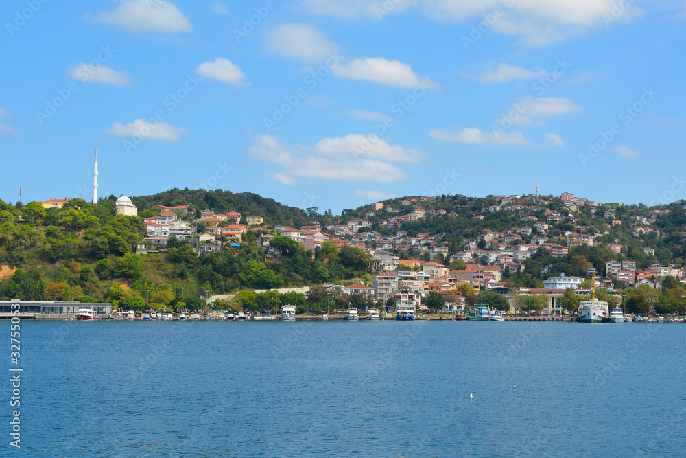 The waterfront of a residential part of the Beykoz district on the Asian shore of Istanbul, Turkey.