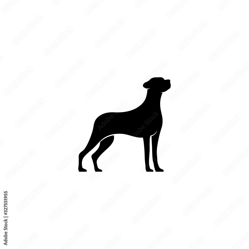 silhouette of standing dog good for logo design