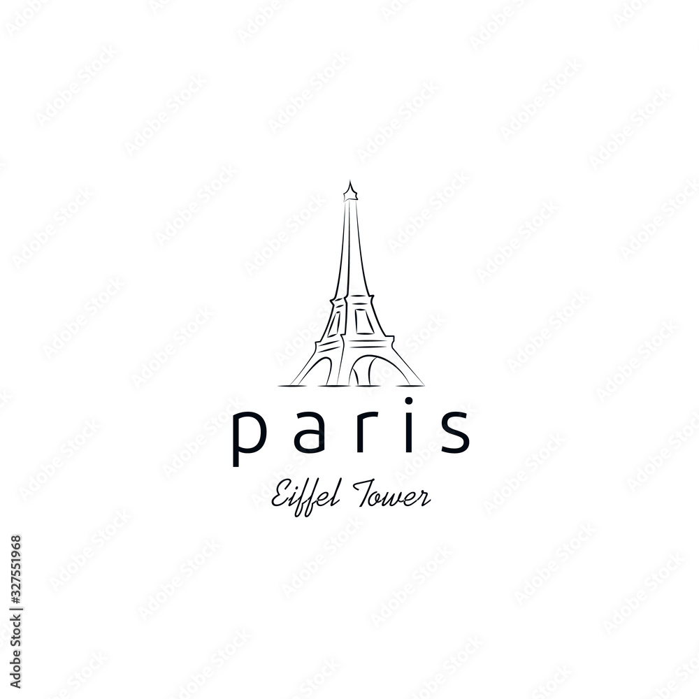 France Paris Eiffel Tower for Travel Logo design inspiration