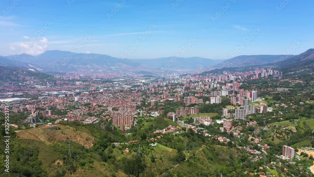 The Medellin city Landscape in summer time. The Medellin city Landscape in summer time.