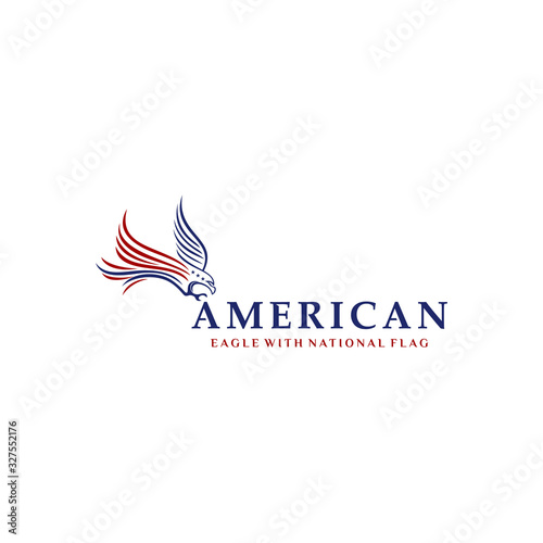 Free Download Eagle with american national flag logo design - GFXLoad