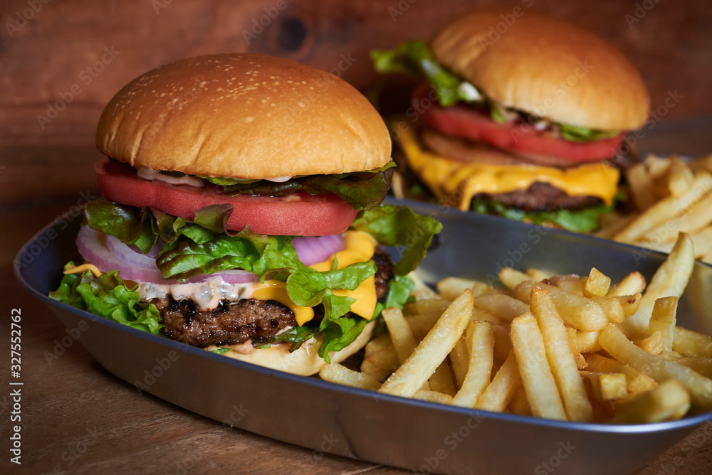 Hamburger and French Fries Hamburger and French Fries