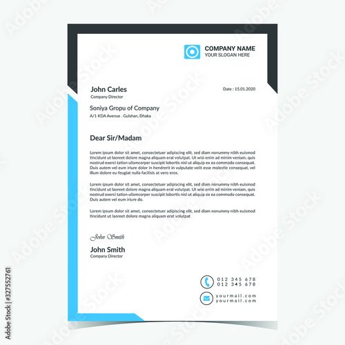  Professional unique creative business letterhead template vector a4 size print ready illustrator for company