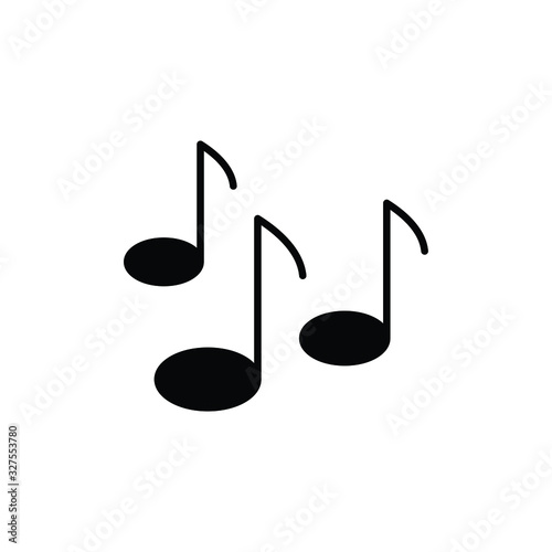 music icon. Musical note - black vector icon