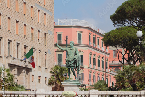 Statue of August (Statua di Augusto) on Cesario Console Street. Naples, Italy