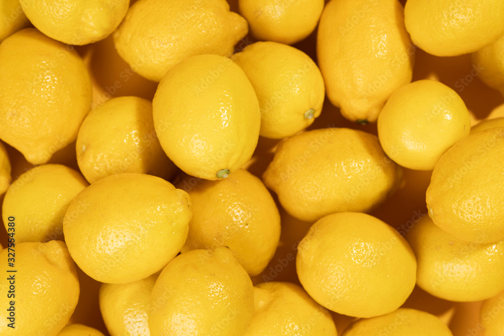 Close-up bunch of raw lemons Close-up bunch of raw lemons