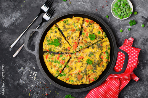 Frittata with Chicken and Vegetables, Baked Omelette photo