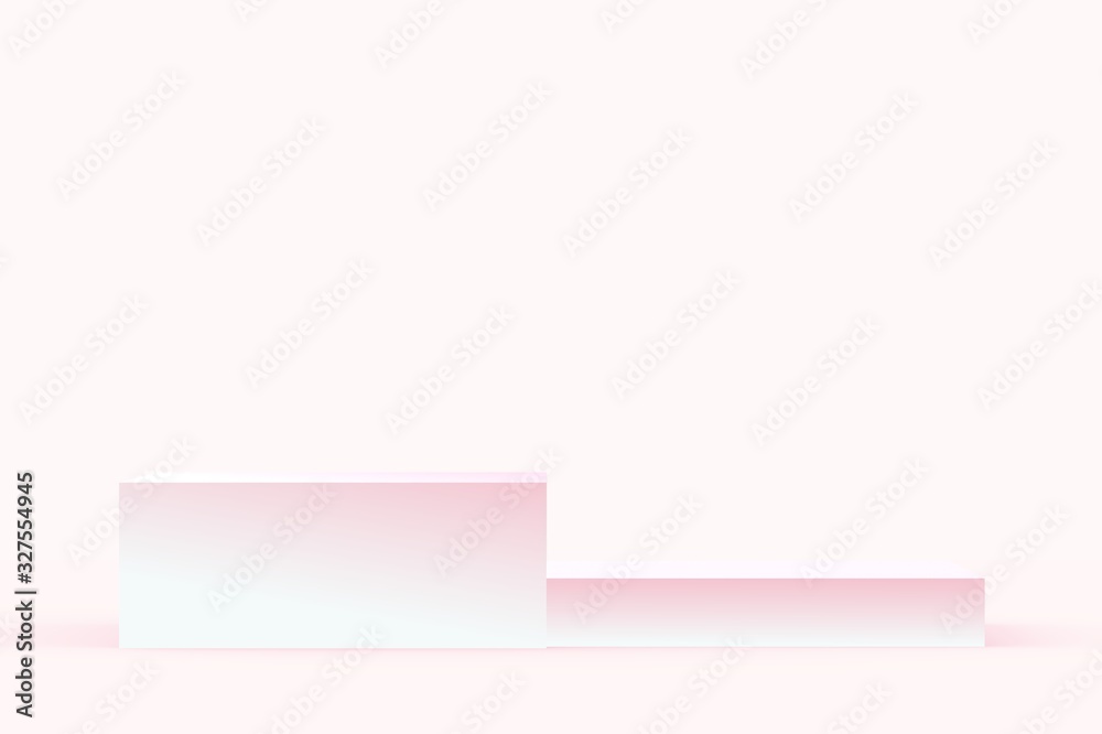 3d white pink cubes gradient colors in soft pastel minimal studio background. Abstract 3d geometric shape object illustration render. Display for summer holiday product. 3d white pink cubes gradient colors in soft pastel minimal studio background. Abstract 3d geometric shape object illustration render. Display for summer holiday product.