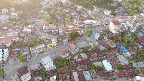 Aerial shot of Chake Chake, the largest city of the Pemba island at Zanzibar Archipelago photo