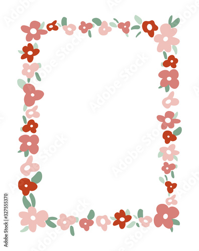 Floral vintage border for text. Vector illustration. Vector flowers frame for wedding invitation  greeting card  holiday poster. Floral frame isolated on the white background