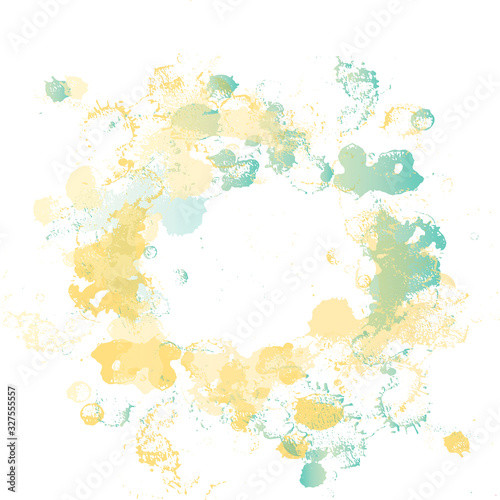 Abstract hand drawn round stain watercolor background. Vector stock illustration isolated on white background. Colorful spring texture for design and print Easter cards, banners, invitation and flyers