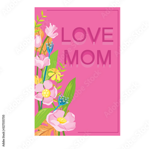 Vector of Happy mother's day illustrations for cute cover or card