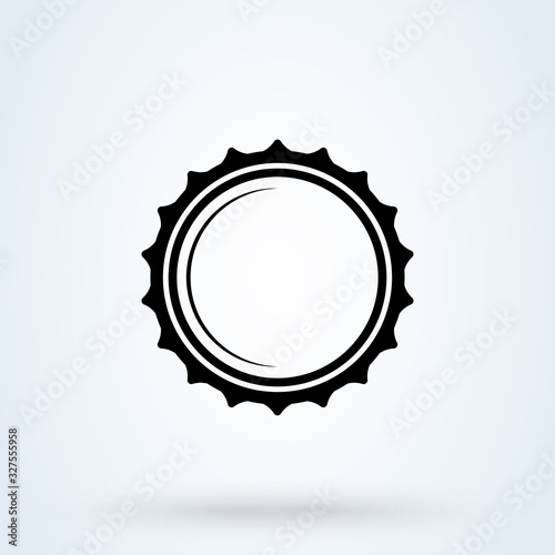 Beer Bottle cap vector. Illustration isolated icon.
