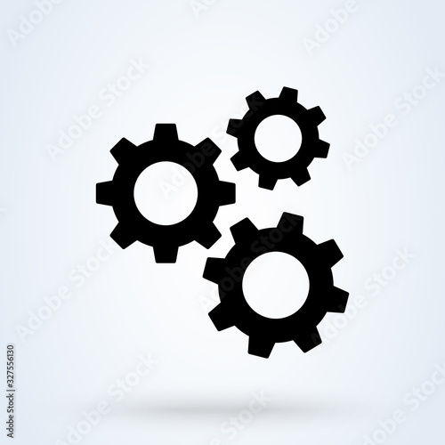 Settings icon with additional gears icon, vector illustration.