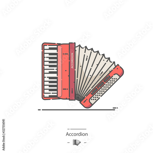 Red Accordion - Line color icon