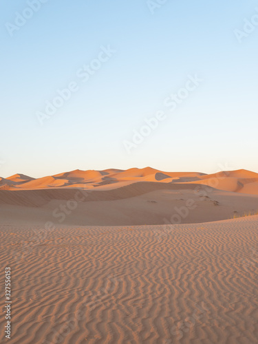 Sand dunes in Dubai UAE sunset summer