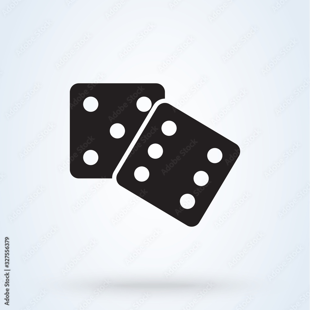 Two Black Dice cube icon logo. symbol illustration Two Black Dice cube icon logo. symbol illustration