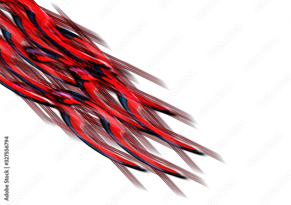 red waves shape  isolated on white background