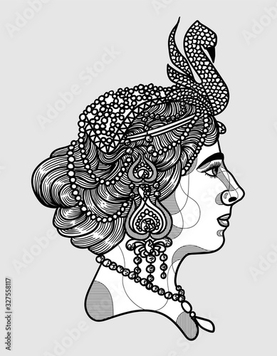 Mata Hari. Vector illustration hand drawn.