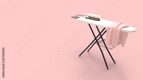 Fotografie 3D rendering of an ironing board cloth empty space fresh isolated