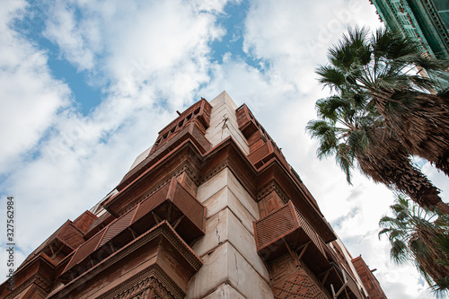 Historic City of Jeddah  old Houses   in a cloudy sky Saudi Heritage. Jeddah  Saudi Arabi 2020