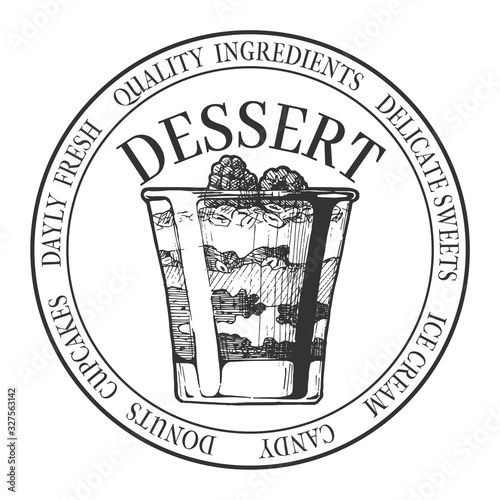 Best dessert round vintage label