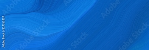 dynamic futuristic banner. elegant curvy swirl waves background illustration with strong blue, dodger blue and royal blue color