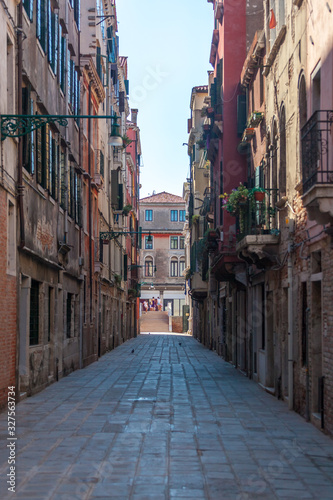 Historic architecture and narrow streets in Venice