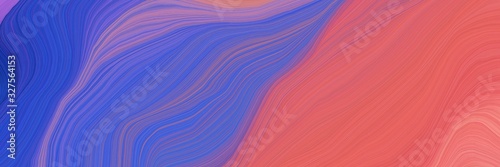 futuristic banner background with indian red, royal blue and slate blue color. modern curvy waves background illustration
