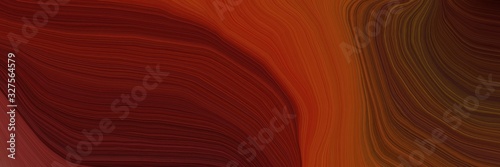 futuristic banner background with dark red, saddle brown and very dark red color. elegant curvy swirl waves background design