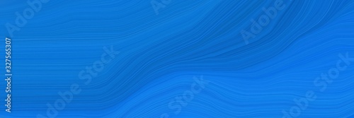 beautiful futuristic banner with strong blue and dodger blue color. abstract waves illustration