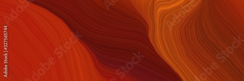 futuristic background banner with dark red, firebrick and coffee color. modern soft curvy waves background design