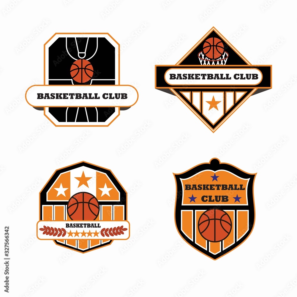 Basketball club logo collection in the form of vector illustration