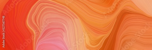 futuristic banner with waves. modern curvy waves background design with coral, orange red and dark salmon color